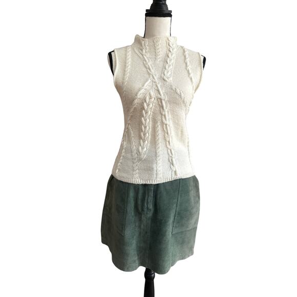 Sleeveless Cable Knit Sweater Vest ZARA Ivory White Women’s Small NWT - Picture 1 of 7